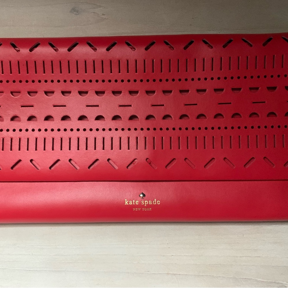 Kate Spade Cherry Red Lillian Court Neva Clutch